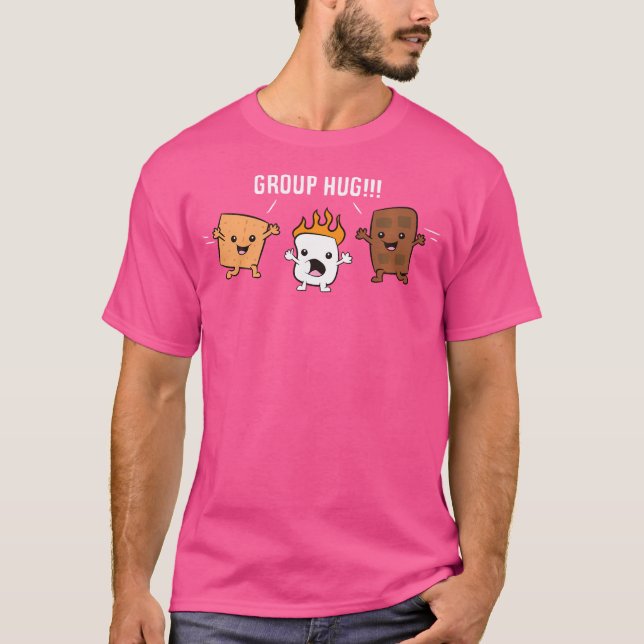 Group Hug Camping Campfire Chocolate Marshmallow S T-Shirt (Front)