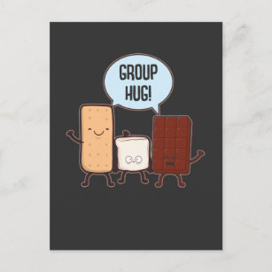 Group Hug Chocolate Marshmallow Camping S'mores Postcard