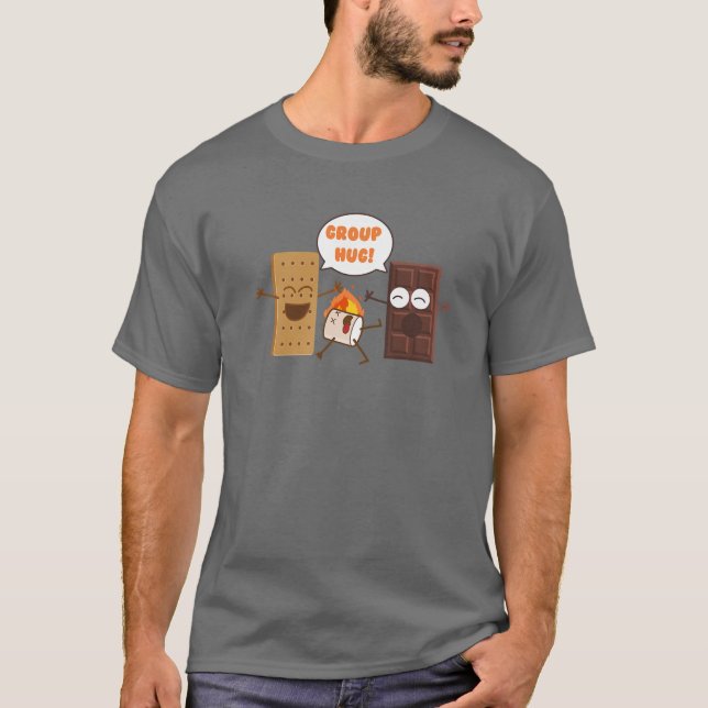 Group Hug Funny Smores Chocolate Marshmallow Campi T-Shirt (Front)