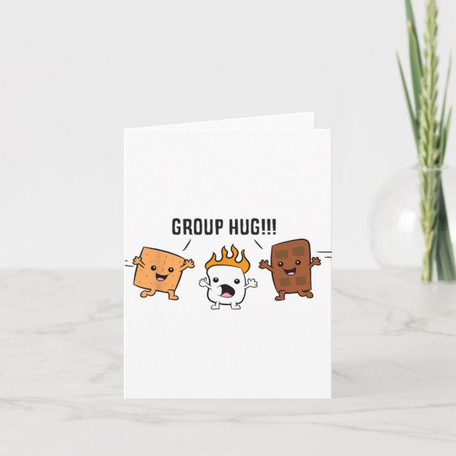 Group Hug S'mores Campfire Marshmallow Chocolate S Card (Front)