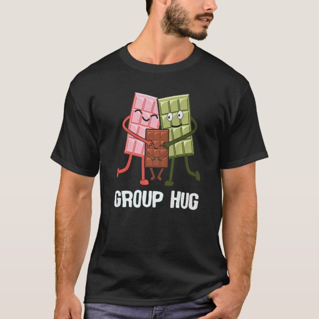 Group Hug Smores Chocolate Camping T-Shirt (Front)