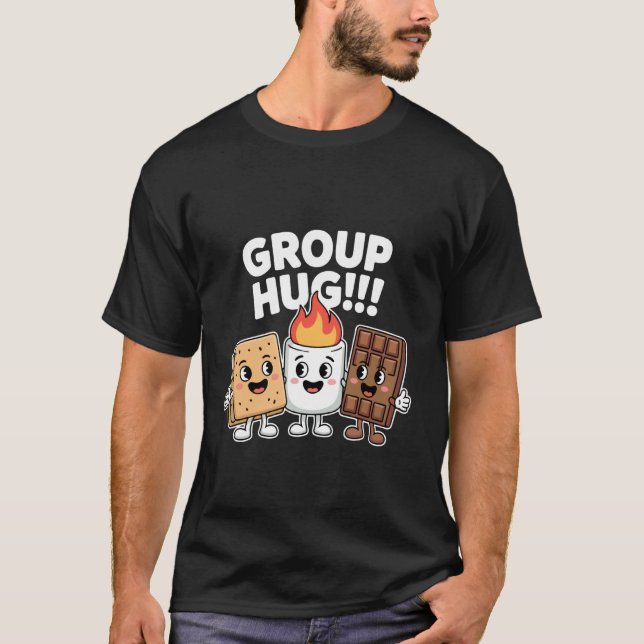 Group Hug Smores Hiking Camper Funny Camping Adven T-Shirt (Front)