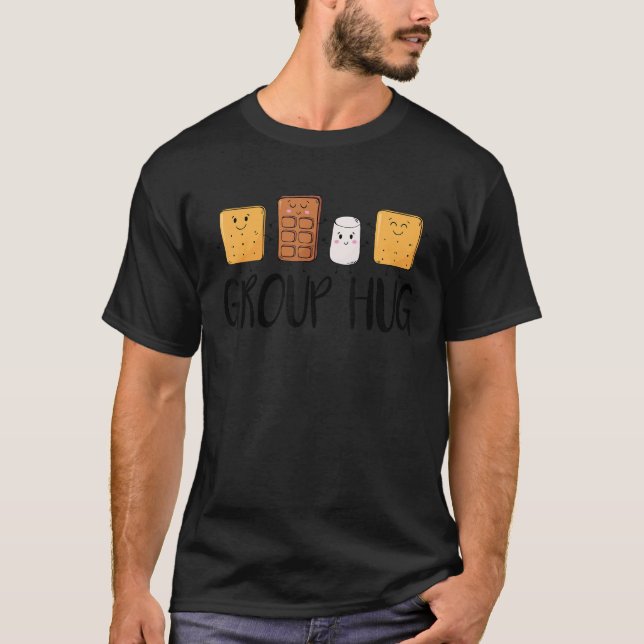 Group Hug S'mores Marshmallow Camping Campfire Smo T-Shirt (Front)