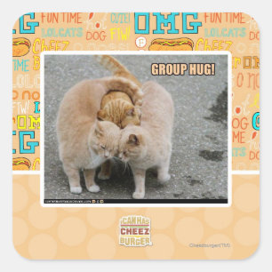 group hug square sticker