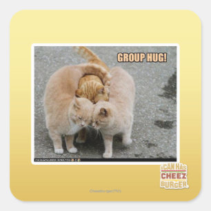 group hug square sticker
