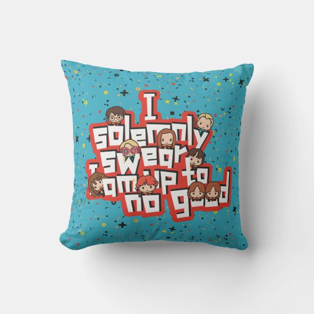 Group "I SOLEMNLY SWEAR THAT I AM UP TO NO GOOD™" Throw Pillow (Front)