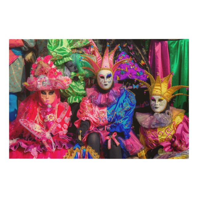 Group In Carnival Costume, Venice Wood Wall Decor (Front)