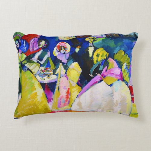 Group in Crinolines by Wassily Kandinsky Accent Pillow