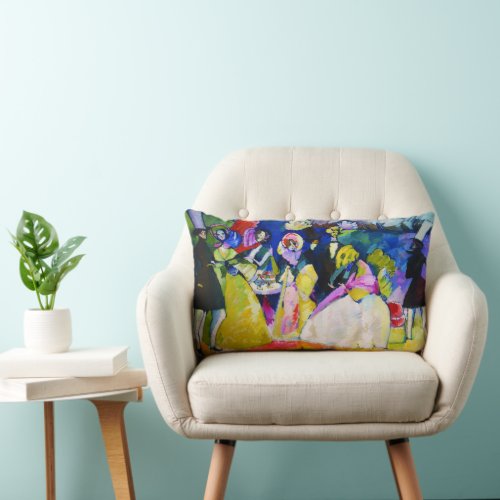 Group in Crinolines by Wassily Kandinsky Lumbar Pillow