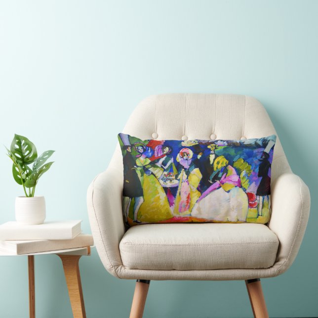 Group in Crinolines by Wassily Kandinsky Lumbar Pillow (Chair)