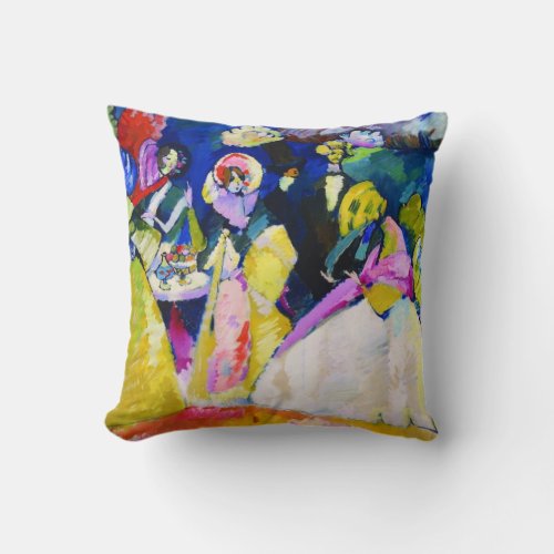 Group in Crinolines by Wassily Kandinsky Throw Pillow