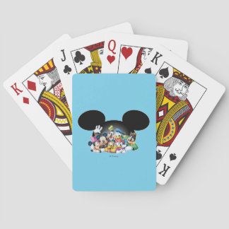 Group in Mickey Ears Playing Cards