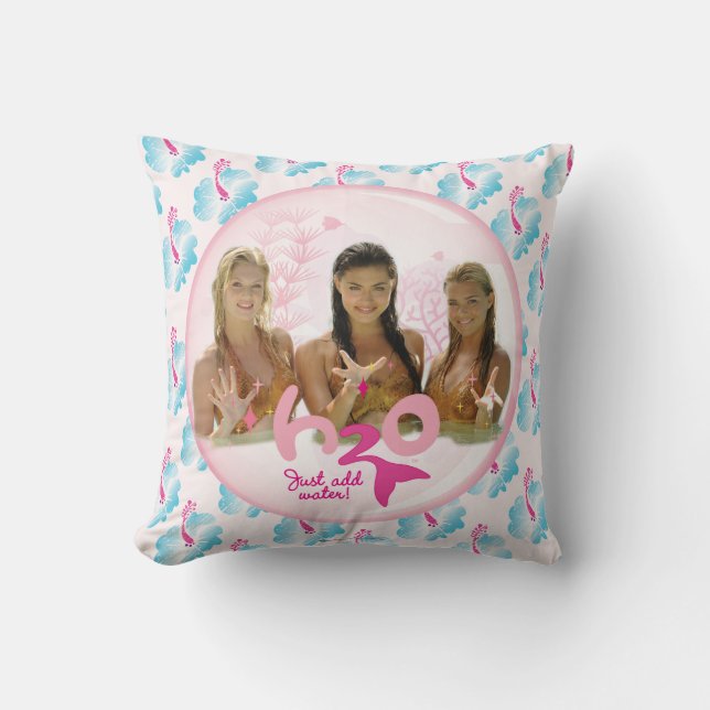 Group In Pink Bubble Throw Pillow (Front)