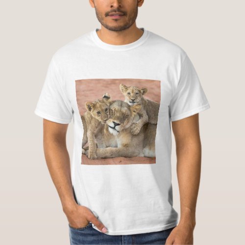 Group logo design on top of lioness and baby kitty