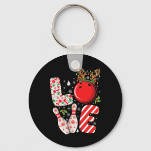 Group matching xmas Bowling ball and pins Christma Keychain