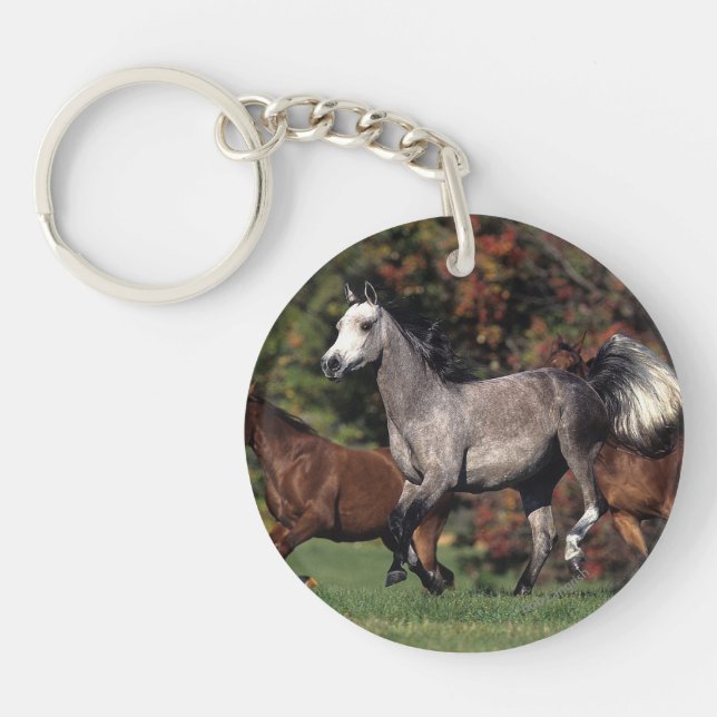 Group of Arab Horses Running Keychain (Front)