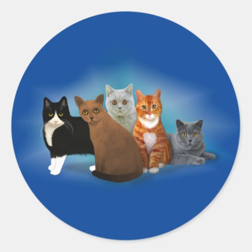 Group of Beautiful Cats for Cat Lovers Stickers