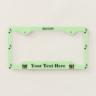 Group of Black Cat Musicians Instruments Notes License Plate Frame