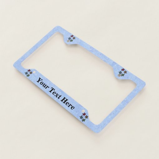Group of black Turtles Colored shells Light Blue License Plate Frame