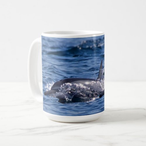 Group of bottlenose dolphins coffee mug