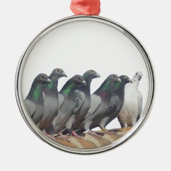 Group Of Carrier Pigeons Metal Ornament by naturanoe at Zazzle