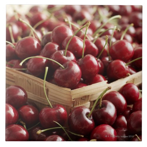 Group of cherries in punnett ceramic tile