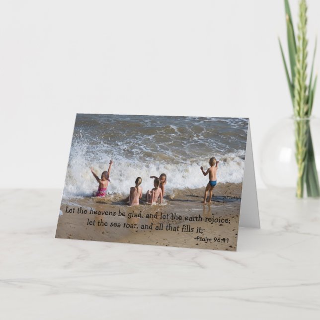 group of children at the beach card (Front)