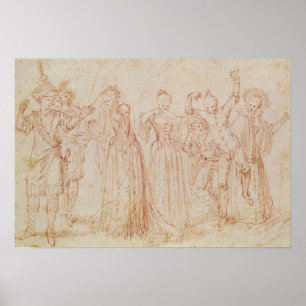 Group of Comic and Tragic Actors Poster