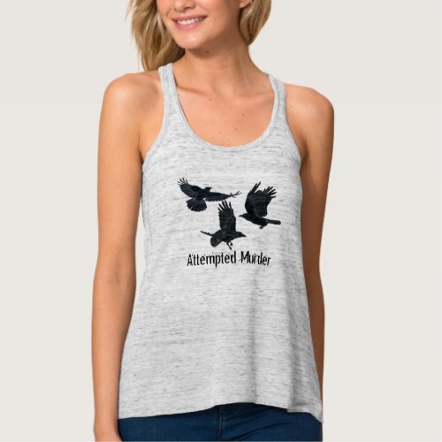 Group of Crows Murder Birds Black Silhouette T_Shi Tank Top