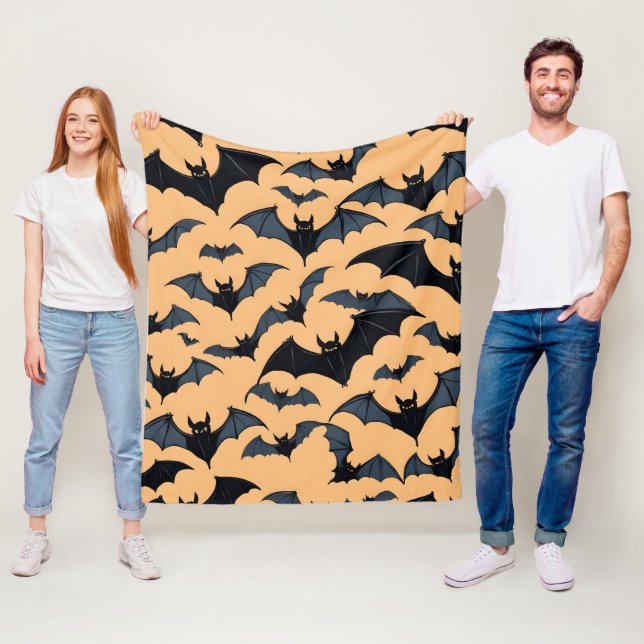 Group of cute bats fleece blanket (In Situ)