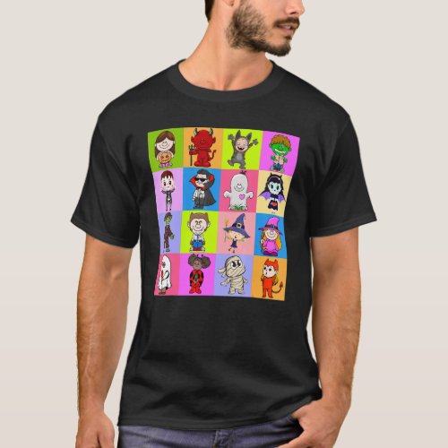 Group Of Cute Withes Ghosts Stranger Characters Fo T_Shirt