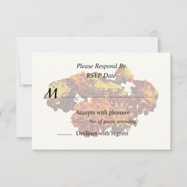 Group of Different Kinds of Marigolds RSVP Card (Front)