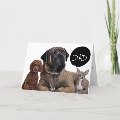 GROUP OF DOGS BEST BIRTHDAY EVER DAD WISHES CARD