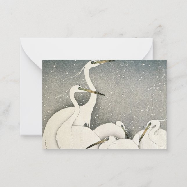 Group of Egrets, 1925-1936 by Ohara Koson Note Card (Front)