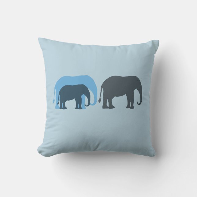 Group of Elephants American MoJo Pillow (Front)