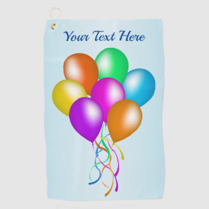 Group of Festive Bright Balloons Multiple Colors Golf Towel