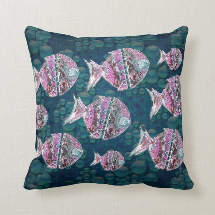 Group of fishes Illustration Pillows