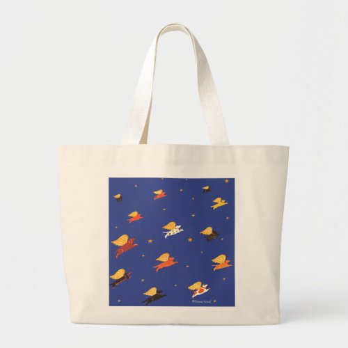 group of flying dogs_Stephen Huneck Large Tote Bag
