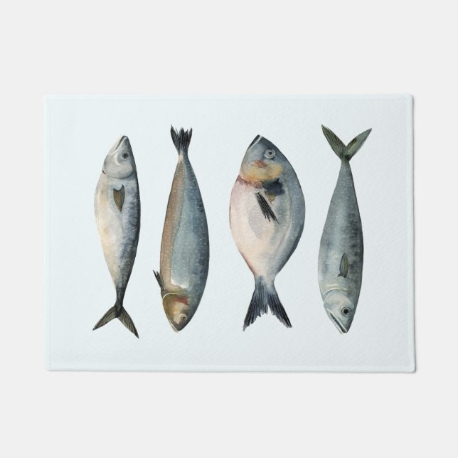 Group of Four Fish Doormat (Front)