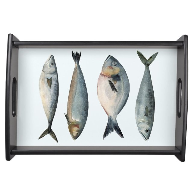 Group of Four Fish Serving Tray (Front)