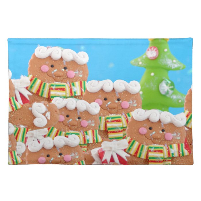 Group of gingerbread men place mat