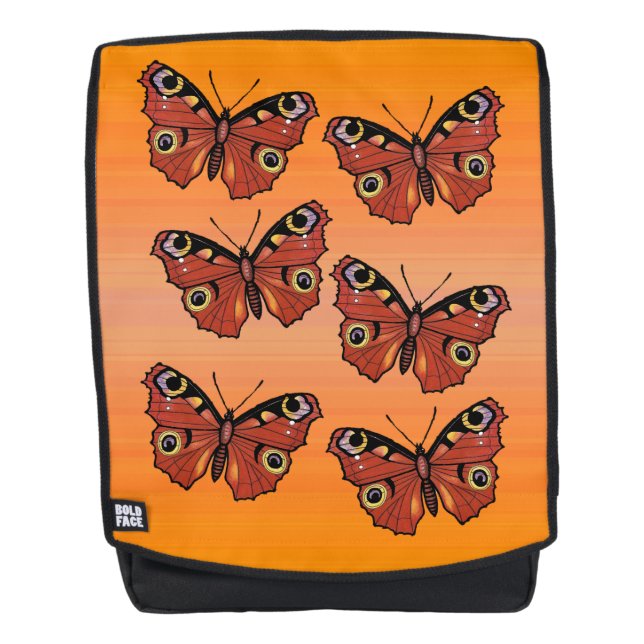 Group of Golden Brown Monarch Butterflies Orange Backpack (Front)