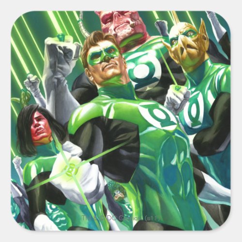 Group of Green Lanterns Square Sticker