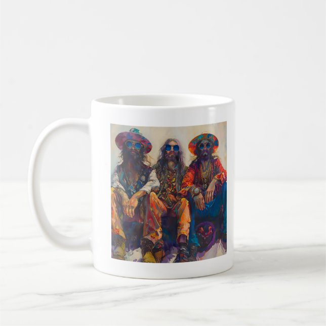 Group of Hippie Men Coffee Mug (Left)