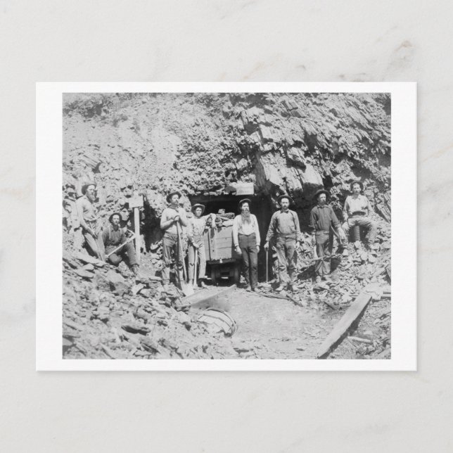 Group of Men outside of a Mine Photograph Postcard (Front)