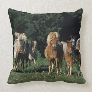 Group of Miniature Foals Throw Pillow