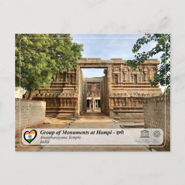Group of Monuments at Hampi - Ananthasayana Temple Postcard (Front)