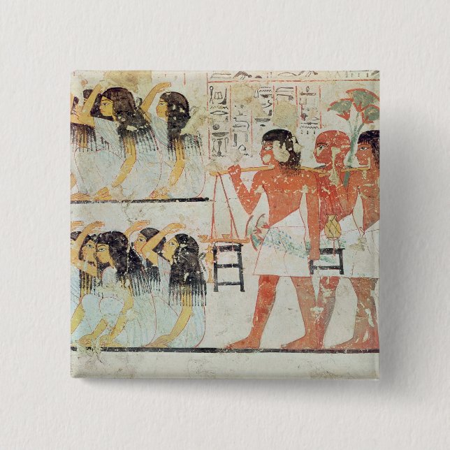 Group of mourners in the funeral procession button (Front)