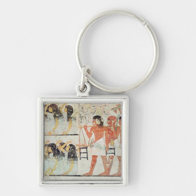 Group of mourners in the funeral procession keychain (Front)