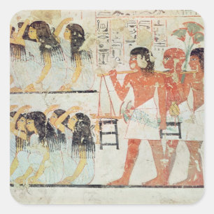 Group of mourners in the funeral procession square sticker